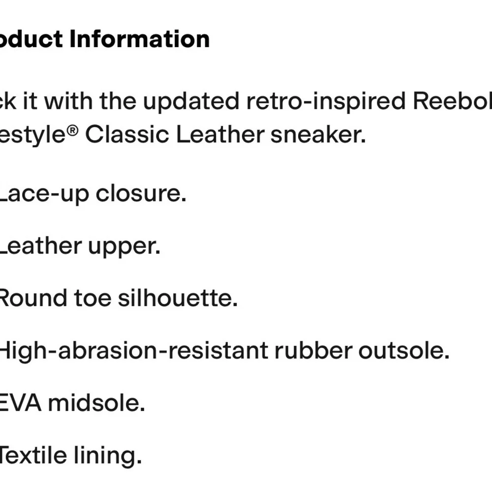 Reebok White Leather Sneakers with Gum Outsole - Picture 9 of 10